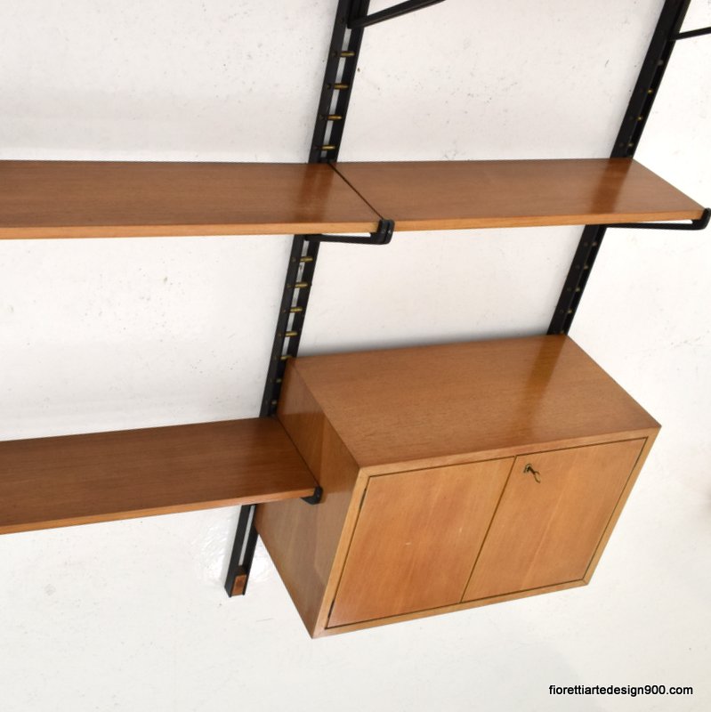 Piccola Libreria in noce a parete Walnut wall bookcase modulabile